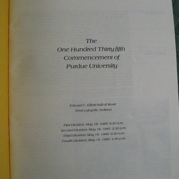 🎓 Purdue University 1985 Commencement Program - Picture 4 of 8